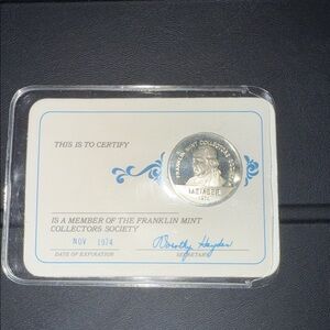 Franklin Mint Silver Collectors Society Coin
